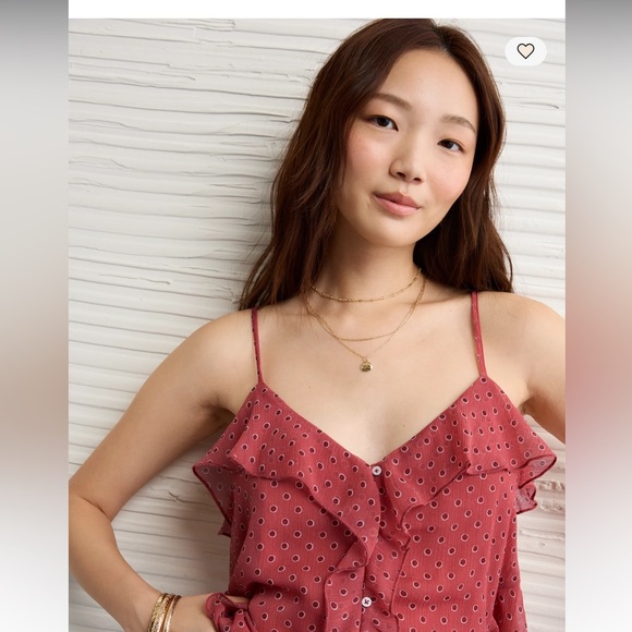 NWT AE Ruffle Button-Down Cami - Picture 2 of 6